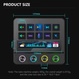 Mirabox N4 Pro Visual Stream Deck, 10-Key Programmable Macro Keyboard, Stream Controler for OBS Twitch YouTube Streaming
