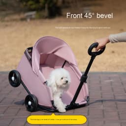 carrinho pet Luxury 4-Wheel Foldable Dog Cat Travel Stroller Foldable Lightweight Cross-Border Made From Mesh for Camping