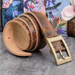 Vintage Heavy Solid Brass Belt Buckle Genuine Leather Belt Men Luxury Ceinture Leather Belt For Men Waist Male Belt Wide MBT0613