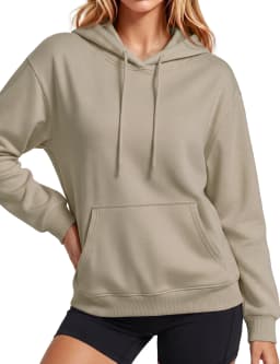 TACVASEN Women Fleece Lined Pullover Hoodie Solid Color Warm Hooded Sweatshirt with Kangaroo Pocket Adjustable Drawstring Casual