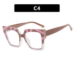 Color Matching Large Frame Cat's Eye Anti-Blue Light Myopia Glasses Frame Fashion Cool Plain Glasses -25~-600