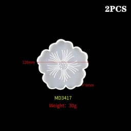 Flower Tea Cup Pad Molds Set DIY Handmade Crystal Big Flower Plate Clay Epoxy uv Resin Mold Silicone Craft Mold Art Home Decorat