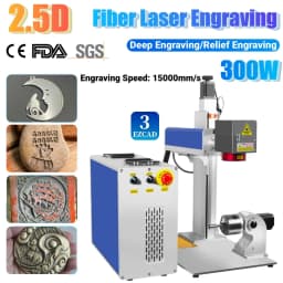 300W 2.5D JPT Mopa Fiber Laser Marking Cutting Machine Relief Deep Engraving Laser Engraver Gold Silver Ring Jewelry Marking