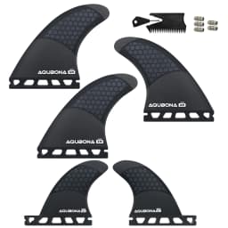 Single/Dual II Tab Surfing Fins - Tri Fins Set Honeycomb Fiberglass & Carbon S/M/L Size - Come with Fin Key Screws and Wax Comb