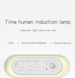 Motion Sensor Night Light With Digital Clock Rechargeable Night Lamp Desk LED Magnetic Wall Mount for Cabinet Staircase Bathroom