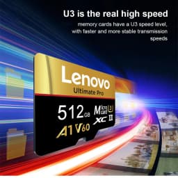 Lenovo Micro SDXC TF Memory Card High Transfer Speed UHS-I C10 U3 64GB 128GB 256GB 512GB 1TB for PC Laptop Surveillance Camera