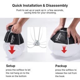 Ulanzi AS-L30 30cm Mini Bowens Mount Lantern Softbox Soft Even Light Quick Release for Ulanzi 40W LT028 60W LT005 Light