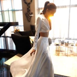 Satin Wedding Party Long Skirt A Line High Side Slit Removable Bridal OverSkirt Femme Bridal Detachable Train 2025 Customized