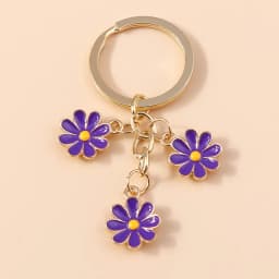 Cute Enamel Keychain Colorful Sakura Flower Key Ring Sweet Key Chains for Women Girls Handbag Accessories DIY Jewelry Gifts