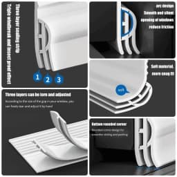 1M Self Adhesive Weather Stripping Seal Strip for Sliding Windows Door Windproof Soundproof Dustproof Insect Proof Easy Install