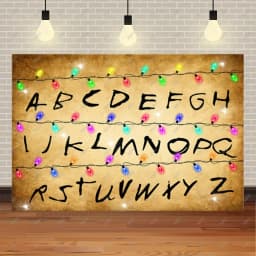 American TV Stranger Theme Background Lights Alphabet Episode Series Vinyl Banner Party Decoration Supplies Photo Prop Baby Gift