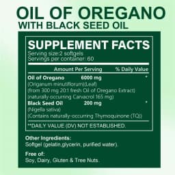 Oregano Oil - Immune and Antioxidant Support Supplement To Help Sustain Overall Well-Being, Healthy Intestinal Flora