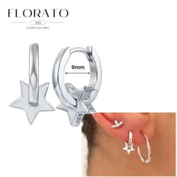 925 Sterling Silver ear needles Animal Butterfly/Elephant/Shell Pendant Hoop Earrings For Women Fashion Jewelry Accessories