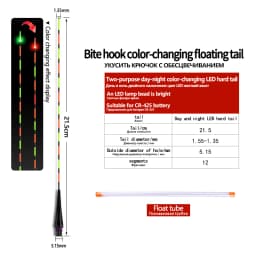 1PC Gravity Sensor Fiberglass Tail+1 Tube Luminous LED Light DIY Optical Tackle Ocean Fishing Tools Tackle Accessories