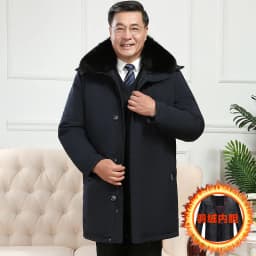 Men's Down Coat And Parkas Windbreaker Puffer Jacket Overcoat Winter Padding Man White Goose Down Jacket Removable Liner HXY1273
