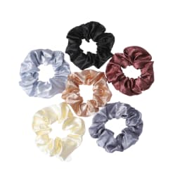 16/6-Piece Women's Pure Color Satin Large Scrunchie Daily Simple Atmospheric Set