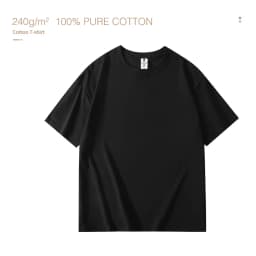 220gsm Heavy Plus Size Plain T-Shirt for Men Summer Quality Short Sleeve Tee Cotton Solid Color Trendy Casual White Black Top