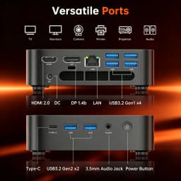 ACEMAGIC M1 Mini PC AMD Ryzen 7 7735HS 24GB LPDDR5 1TB PCle SSD Mini Computers (8C/16T, Tot 4.7GHz), Desktop Met Windows 11 Pro - Wifi 6 - BT5.2 - Type-C