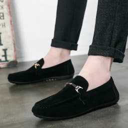 Summer Red Suede Loafers Men Shoes Slip On Soft Moccasins Breathable Flats Men's Driving Shoes Men Leather Casual Shoes Handmade