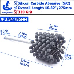 320Grit Cylinder Hone Ball Brush Tool Silicon Carbide Metal Engine Valve Guides Deburring Carbon Removal Crosshatching Polishing