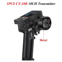 HotRC CT-10B 10CH Transmitter Color Screen Metal/Plastic Handwheel Remote Control 4/6/8/10CH Gyro Receiver for RC Car Truck Boat