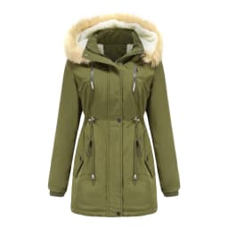 Lamb fleece Women's Winter Down Jacket Coat Parkas Detachable Cap Fur Hooded Woman Clothes Padded Puffer Jacket Outerwear HWY274
