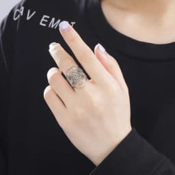Sacred Geometry Seal Of Archangel Metatron Ring Adjustable Stainless Steel Rings For Women Men