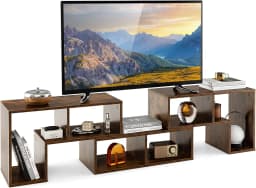 TV wardrobe Wood 3-Piece Free Combinable TV table for TVs up to 65 "Corner Shelf Extendable TV Lowboard TV wardrobe