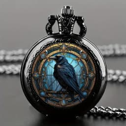 Exquisite Vintage Crows Quartz Pocket Watch - Necklace Pendant With World Time Feature, Alloy Case, Ideal Gift For Men & Women