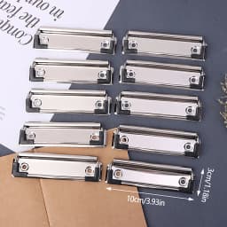 10pcs Clipboard Clips Mountable Metal Clip Spring-Loaded File Folder Clamps Office Hardboard Clips Stationery For School