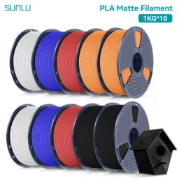 SUNLU PLA Matte 10KG1.75mm ±0.03mm 1KG/2.2LBS 3D Printer Filament PLA High Transparency Fast 2-7 Days Delivery RoHS Reach