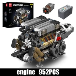 Mould King 10131 Technical Car Engine Toys The Motorized W16 Engine Building Block Assembly Engine Brick Kids Christmas Gift