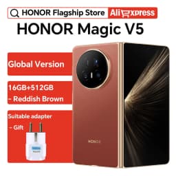 HONOR Magic V5 16GB+512GB Global Version 5G Smartphone 120Hz Foldable OLED Screen Snapdragon 8 Elite 5820mAh 66W SuperCharge NFC