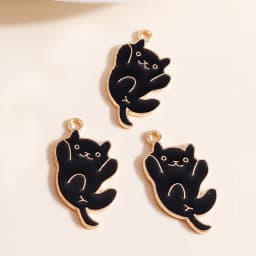 10pcs 13*17mm DIY Enamel Mini Cat Charms for Necklaces Pendants Earrings Cute Animal Charms Handmade Jewelry Making Accessories