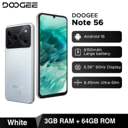 Global Version DOOGEE Note 56 Smartphone Android 16 6150mAh Large Battery 6.56'' 90Hz Display 24GB 64GB Mobile Phone