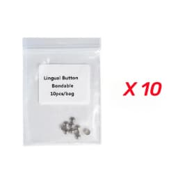 100Pcs Dental Lingual Button Orthodontic Bondable Metal Round Mesh Tongue Side Buckle Round Base