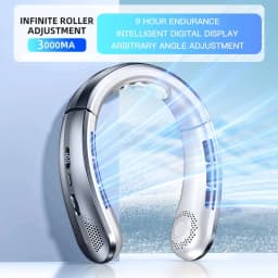 Hanging Neck Fan Digital Display Power Ventilador Bladeless Neckband Fan Portable Mini Air Cooler USB Rechargeable Electric Fans
