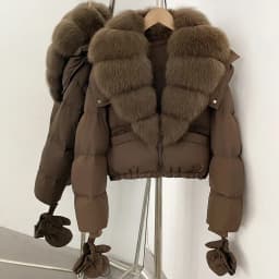 OFTBUY New Short Outerwear Hood Duck Down Luxury Real Fur Down Jacket with Removable Gloves Women Puffer Coat with Real Fox Fur