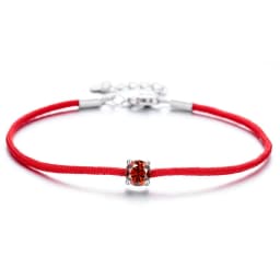 925 Sterling Silver 0.5ct D VVS Moissanite Red Rope Bracelet with for Women Fine Jewelry Wedding Engagement Party Christmas Gift