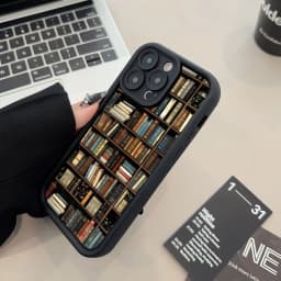 Book Shelf Creative Pattern Phone Case For iPhone 18 17 11 12 13 14 15 16 Pro Max 17E 16E 16 Plus 17 Air Shockproof Bumper Cover