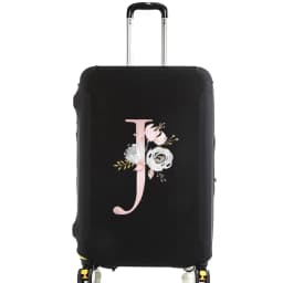 Luggage Case Suitcase Protective Cover Pink Flower Letter Name Pattern Travel Elastic Luggage Dust Cover Apply 18-28 Suitcase