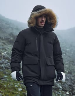 Pioneer Camp Men's Winter Coat Down Parka Jacket Men Heavyweight Thicken Insulated Puffer Jacket with Removable Faux Fur Hood