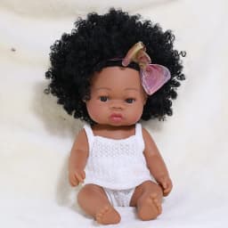 14 Inch 35cm Reborn African Doll Simulation Soft Vinyl Newborn Baby Dolls Children Lifelike Toys Girls Christmas Birthday Gifts