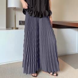 Pleated New Solid Color Elastic Waist Wide Leg Pants Fashion Hand Pleated Stretchy Loose Trousers Comfortable Women's