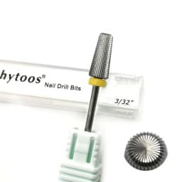 HYTOOS 5 in 1 Carbide Bit 3/32 Two-Way Tapered Nail Drill Bits   Straight Cut Milling Cutter For Manicure Nails Accessories