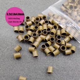 500 Units Flared Copper Micro Beads Hair Extensions 3.2x2.8x4.0mm Micro Ring Bead Caps Hair Extension Beads Rings for Hair