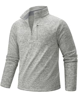 TACVASEN Men's Quarter Zip Pullover Long Sleeve Thermal Fleece Sweater Lightweight Casual Golf Sweatshirt with Zipper Pocket