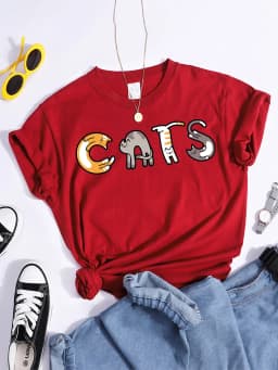 Happy Kitten Dancing Happily Printing T-shirts For Women Vintage Tshirts Oversize o-neck Top Fashion Soft Woman's Tshirts