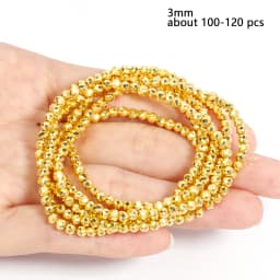 2mm 3mm Faceted Plated Gold Silver AB Color Austria Crystal Beads Tiny Loose Beads for Jewelry Making DIY Bracelets Accessories