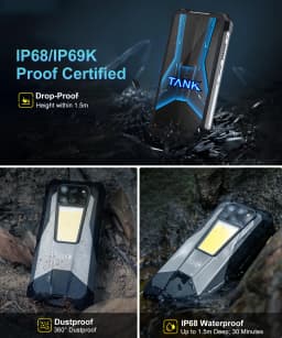 Unihertz 8849 Tank 3 Pro Smartphon 5G with 100 Lumens Projector Android 14 36GB+512GB 23800mAh Battery Waterproof WIFI 6 120Hz